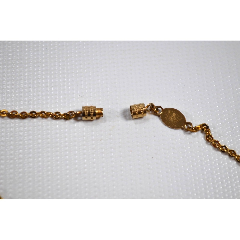 Vintage 1928‎ Brand Gold Tone Cameo Necklace Choker 15" - Picture 10 of 16